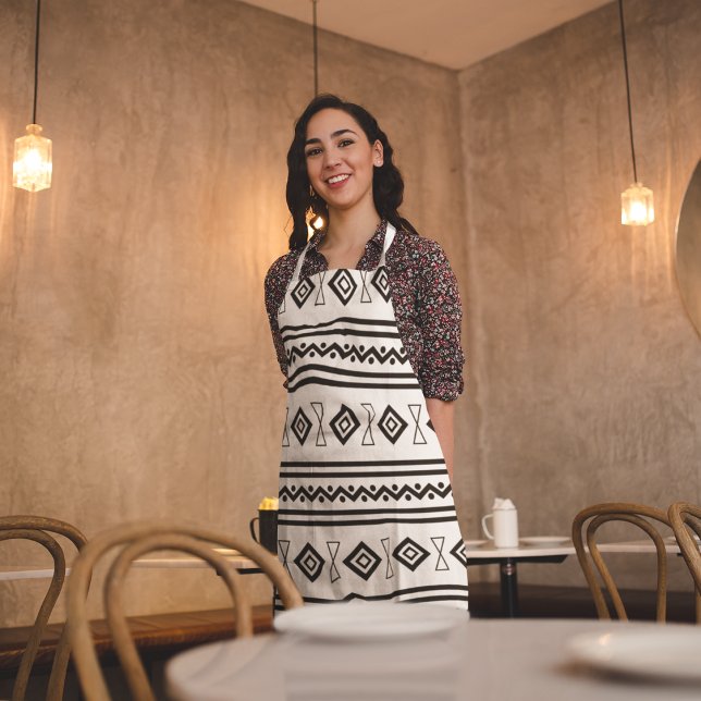 Black And White Aztec Apron (Creator Uploaded)