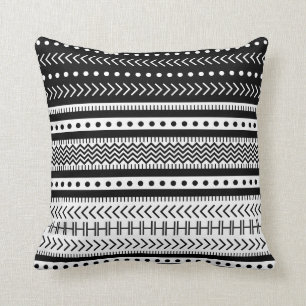 Black And White Aztec Cushion