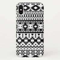 Black and White Aztec geometric vector pattern