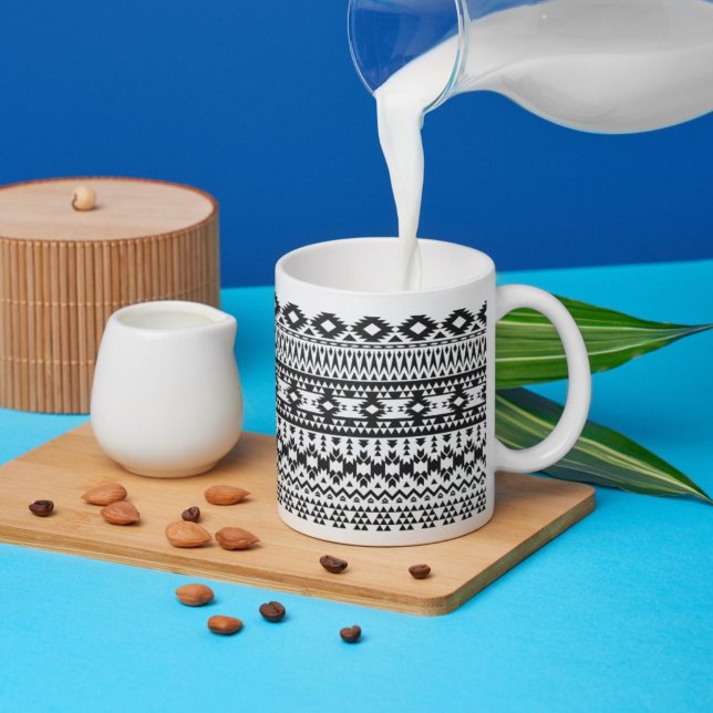 Black and White Aztec geometric vector pattern Coffee Mug (Creator Uploaded)