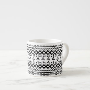 Black and White Aztec geometric vector pattern Espresso Cup