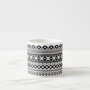 Black and White Aztec geometric vector pattern Espresso Cup