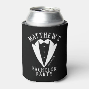 Black And White Bachelor Party Can Cooler