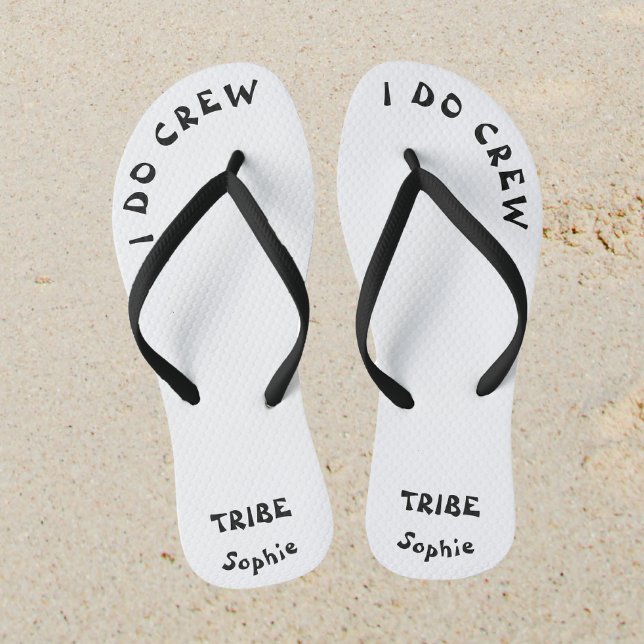 Black And White Bachelorette Bride Tribe Name Thongs (Sand)