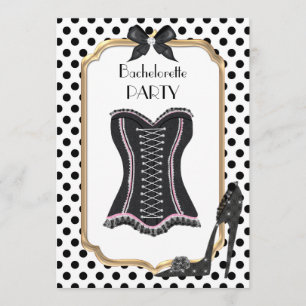 Black and White Bachelorette Party Invitation