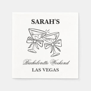 Black and White Bachelorette Party  Napkin