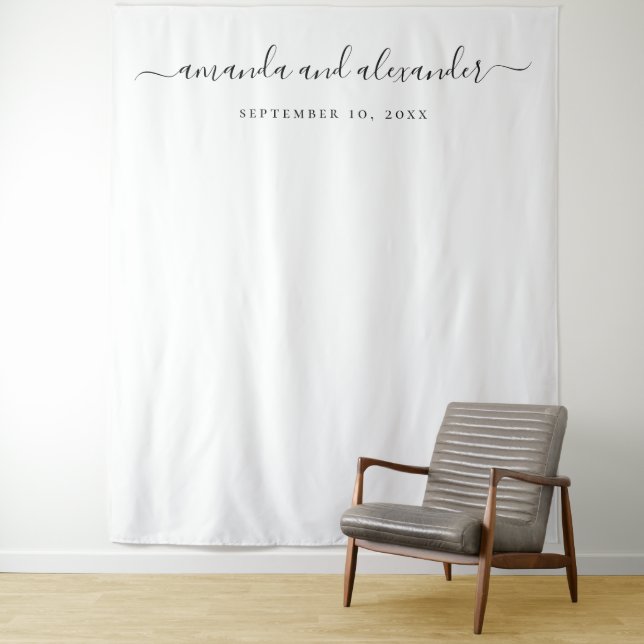 Black and white backdrop. Wedding background Tapestry (In Situ)