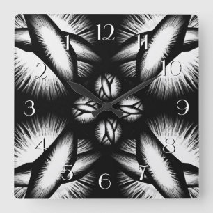 Black and White Backward Clock
