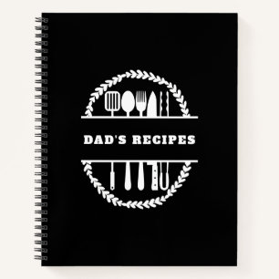 Black And White Baking Cooking Dad's Recipes Notebook