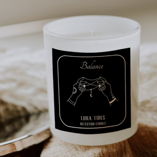 Black And White Balance Intention Candle Label (Creator Uploaded)