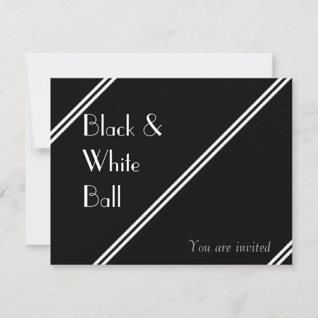 Black and White Ball Invitation (Front)