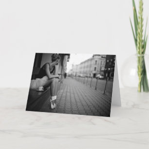 Black and White Ballerina Card