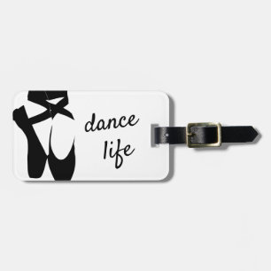 Black and White Ballet Shoes Dance Life Custom Luggage Tag