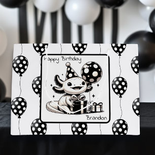 Black and White Balloons Birthday Large Gift Bag