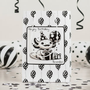 Black and White Balloons Birthday Medium Gift Bag
