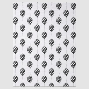 Black and White Balloons Birthday Tissue Paper