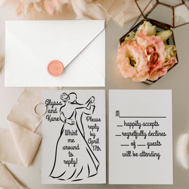 Black-and-White Ballroom Dancers RSVP Card (Creator Uploaded)
