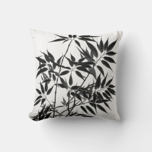 Black and White Bamboo Plant Cushion