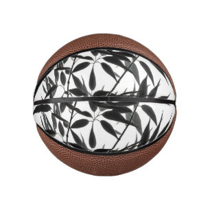 Black and White Bamboo Plant Mini Basketball