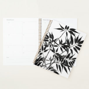Black and White Bamboo Plant Planner