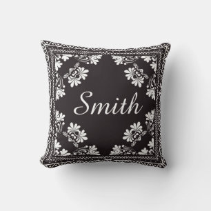 Black and White Bandanna With Name Cushion