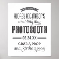 Black and White Banner Photo Booth Wedding