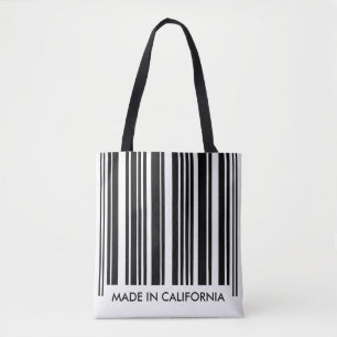 Black and White Barcode Stripes Creative Unique Tote Bag