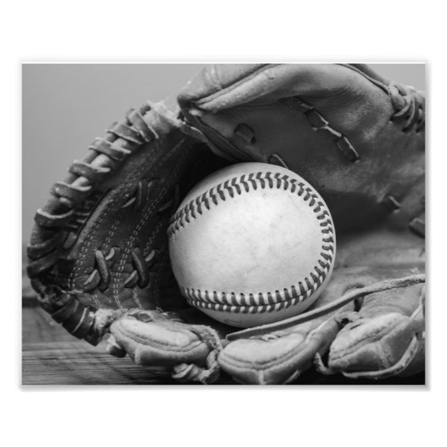 Black and white baseball photo print (Front)