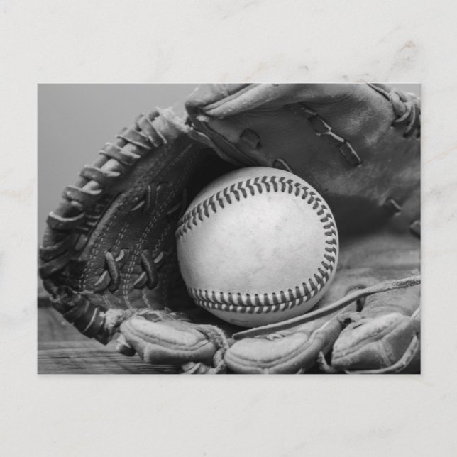 Black and white baseball postcard (Front)