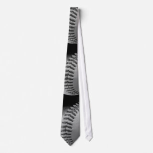 Black and White Baseball Stitches Tie
