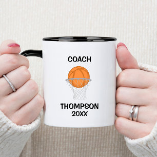 Black and White Basketball Coach Mug