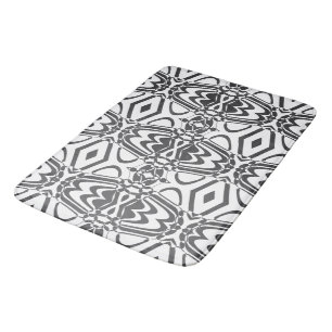 Black and white bath mat - Circle Black