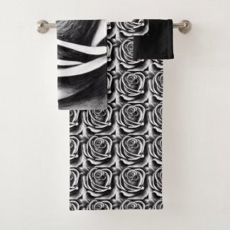 Black and white Bathroom Towel Set