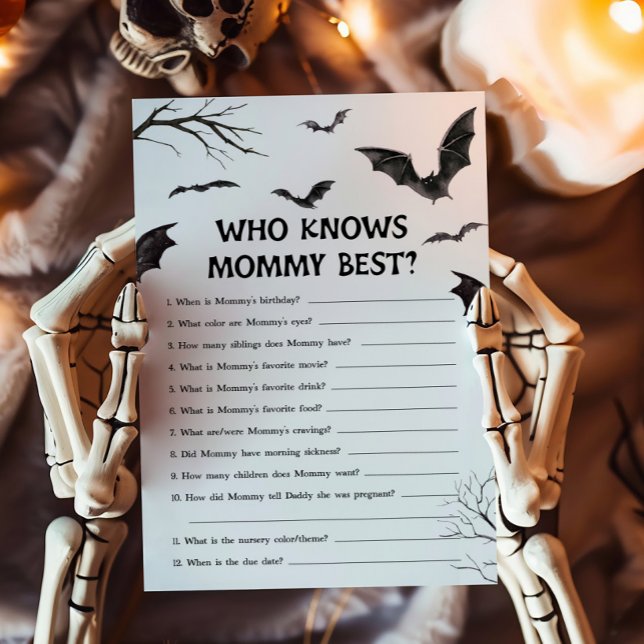 Black and White Bats Who knows Mummy Best Game (Black and White Bats Baby Shower Who knows Mommy Best Game )