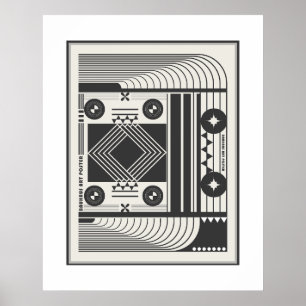 black and white bauhaus poster art