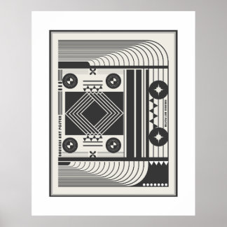black and white bauhaus poster art