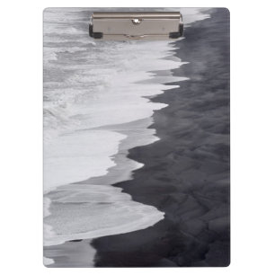 Black and white beach scenic clipboard