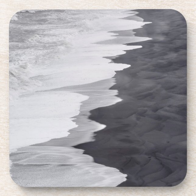 Black and white beach scenic coaster (Front)