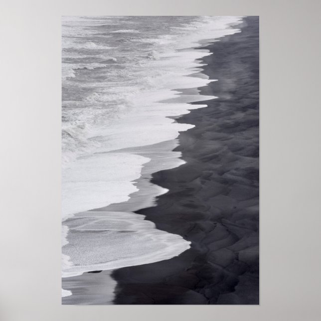 Black and white beach scenic poster (Front)