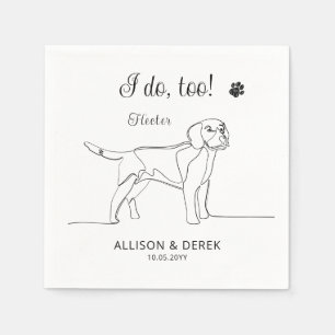 Black and White Beagle Dog I Do Too Wedding   Napkin