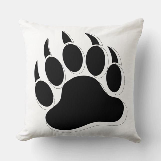 Black and white Bear Paw Cushion (Front)