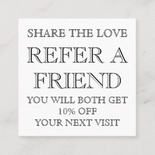 Black and White Beauty Salon Referral Card