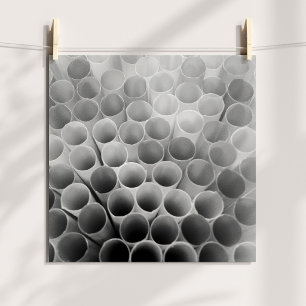 Black and White Bendy Straws Poster