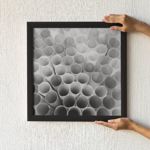 Black and White Bendy Straws Poster