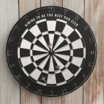 Black and White Best Dad Ever Dartboard<br><div class="desc">Hit the mark with this sleek black-and-white dartboard, designed for the Best Dad Ever! Whether he’s a seasoned pro or just playing for fun, this stylish dartboard is the perfect way to celebrate his skills—on and off the board. A great addition to his man cave, office, or game room, it’s...</div>