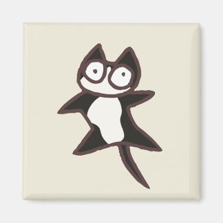 Black and White Bicolor Cat Magnet