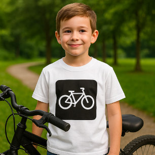 Black And White Bicycle Symbol Boys T-Shirt