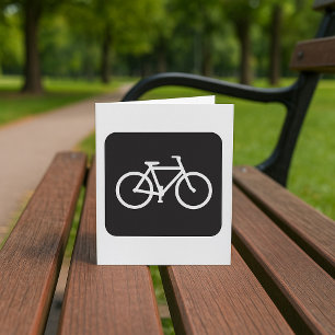 Black And White Bicycle Symbol Greeting Card