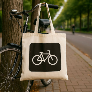 Black And White Bicycle Symbol Tote Bag