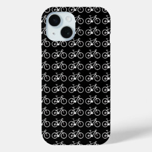 black and white bicycles iPhone 15 case